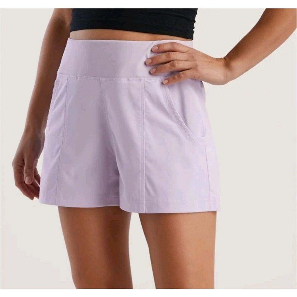 Title Nine Cordillera Hiking Shorts Womens L Ash Violet Pull On Pockets 3" Insea